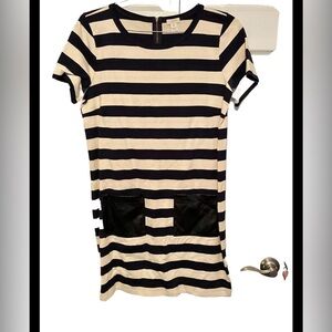 J Crew Women’s Navy‎ Ivory Striped Dress Size M
